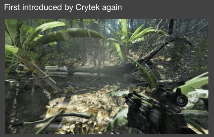 在Crytek引擎中首次使用